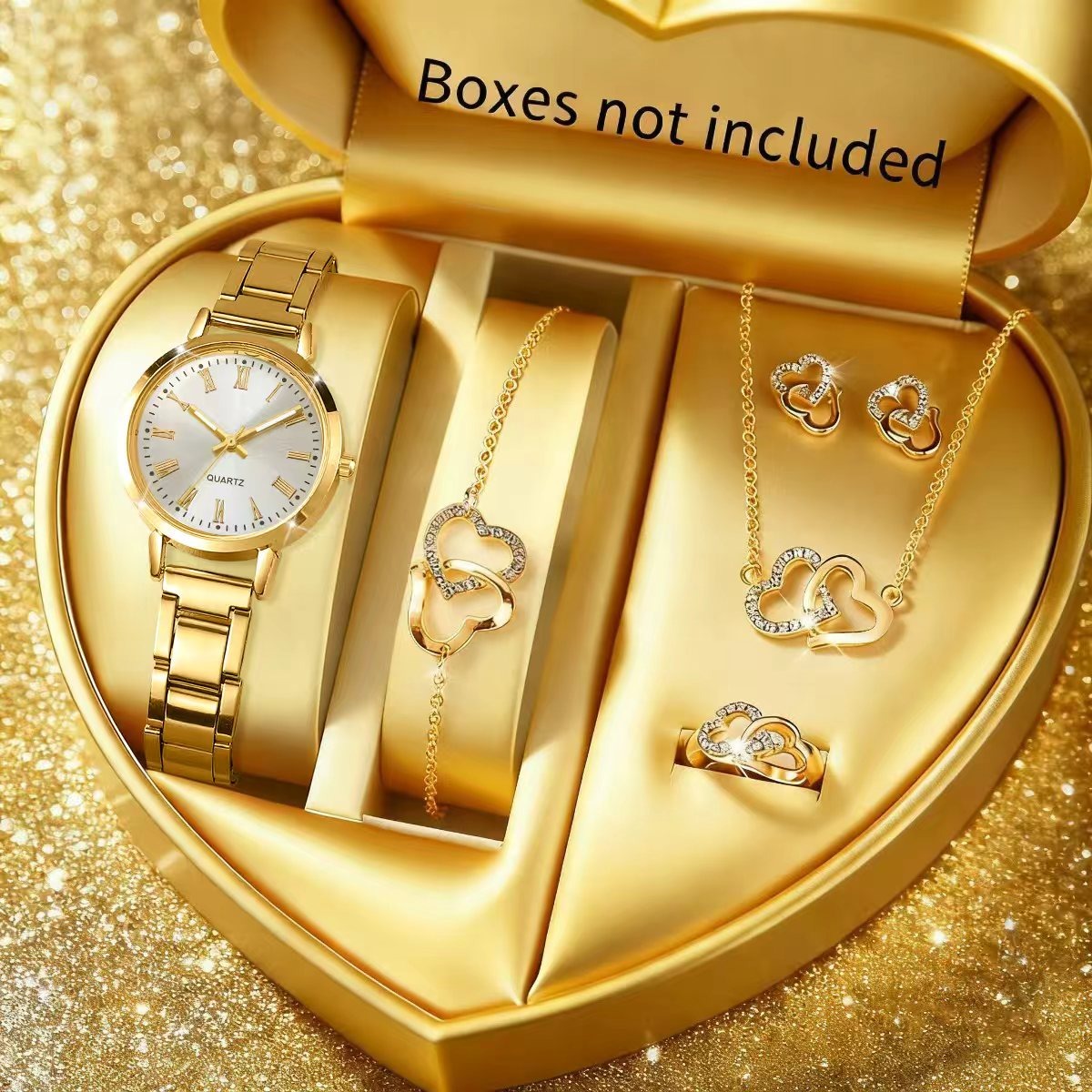 Jewelry Watches For Ladies - 6PCS Fashion Women's Quartz Watch Rhinestone