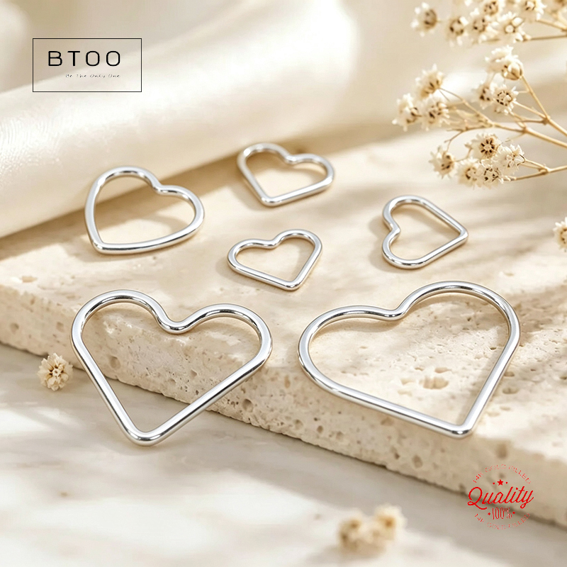 Sterling Silver Ring - 925 Sterling Silver Heart Jump Ring