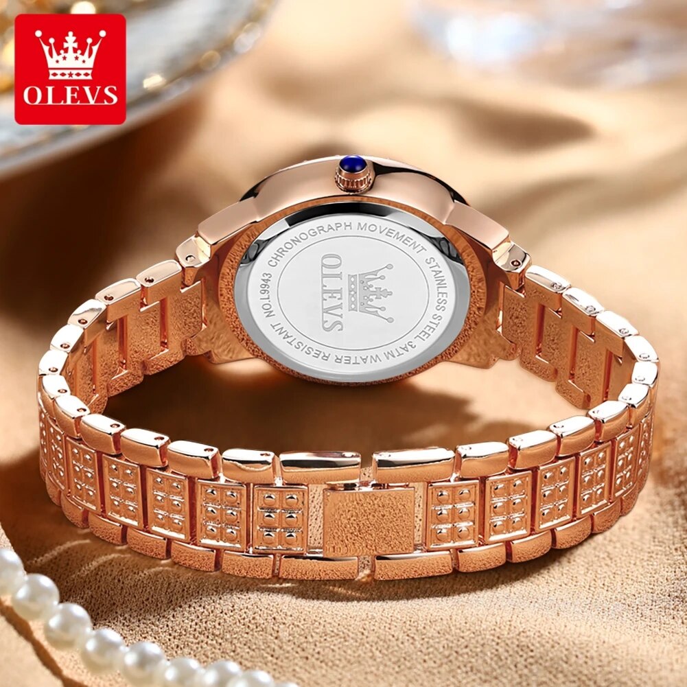 OLEVS 9943 Luxury All Diamond  - огляд і ціна Jewelry Watches Gold