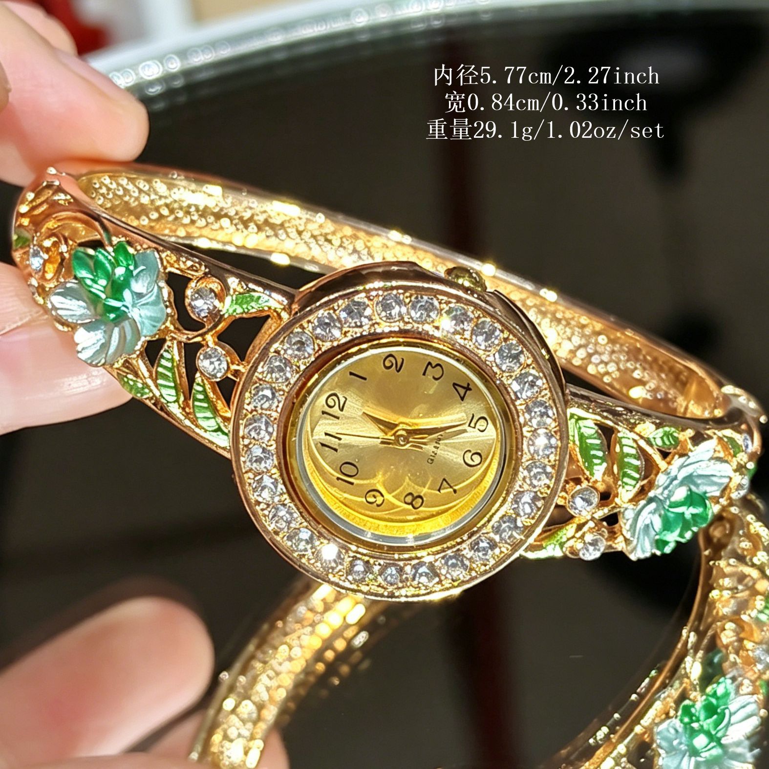 Vintage Gold Enamel Flower Wri - огляд і ціна Jewelry Watches For Ladies