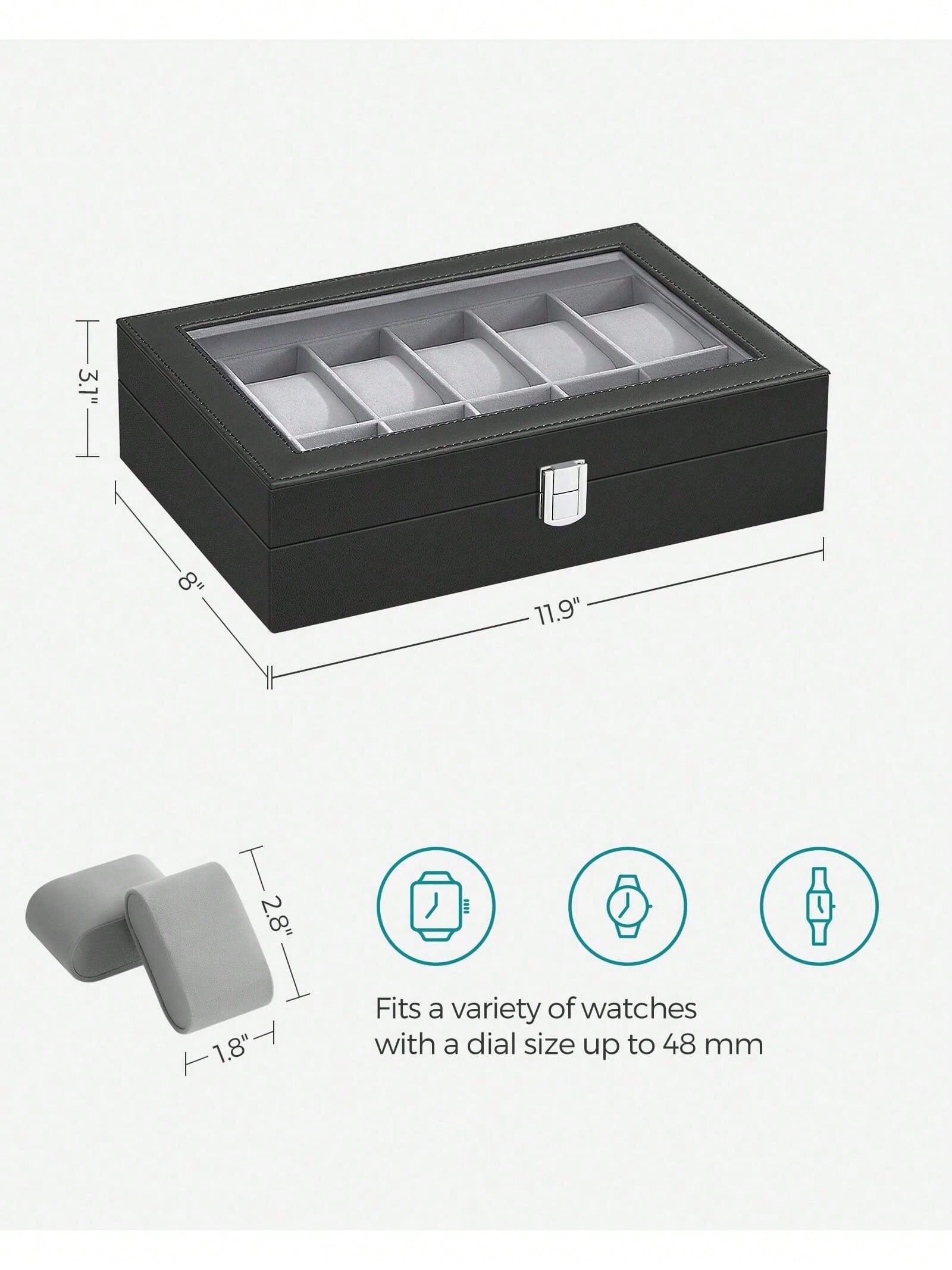12-Slot Lockable Watch Box wit - огляд і ціна Jewelry With Watches
