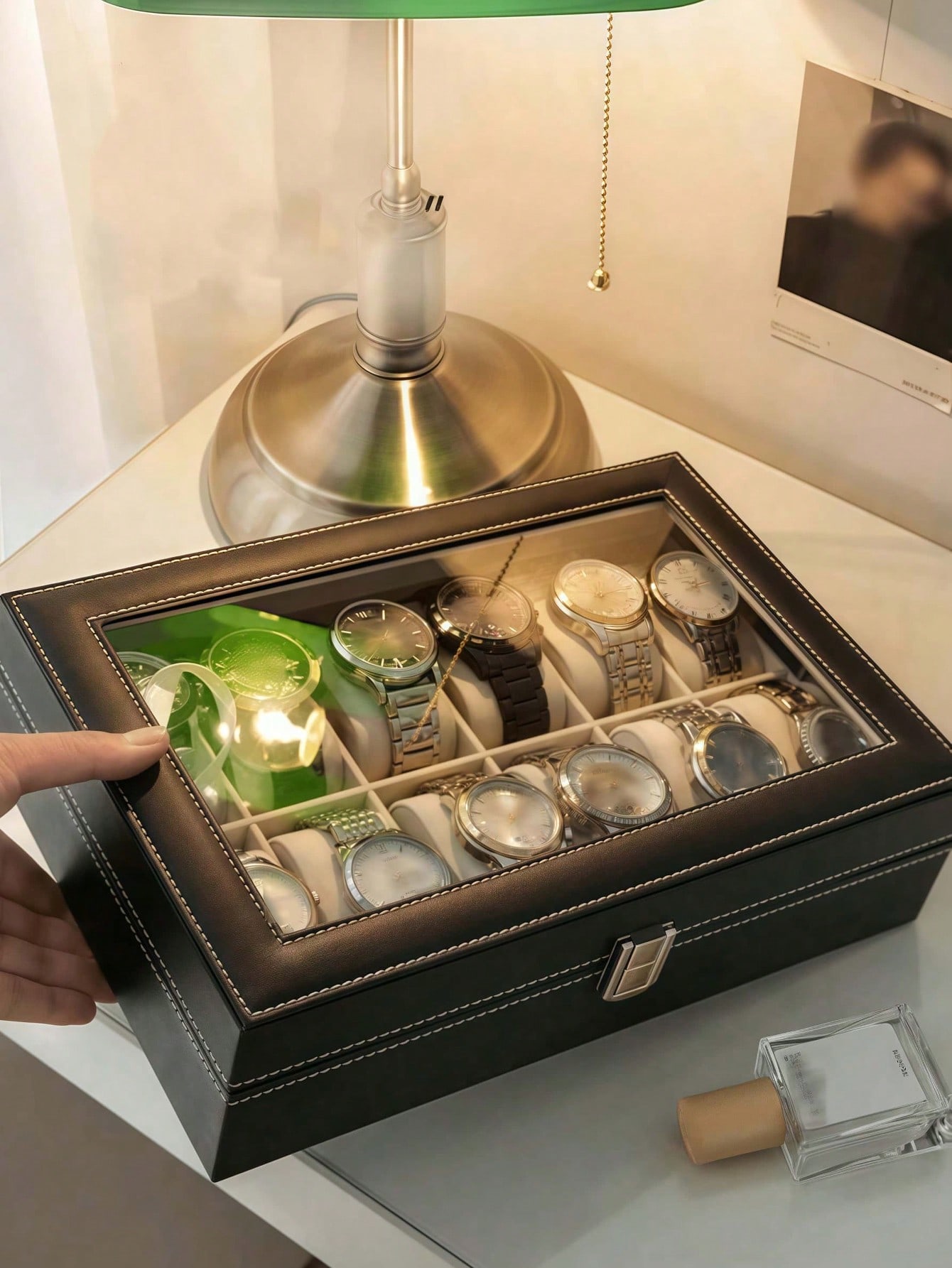 Leather Watch Box with Lock, L - огляд і ціна Jewelry With Watches