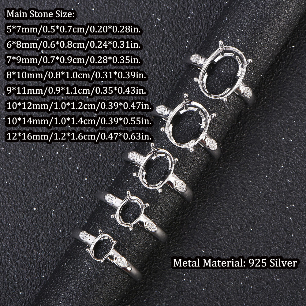 5x7-12x16mm Ring Blank 925 Ste - огляд і ціна Sterling Silver Ring