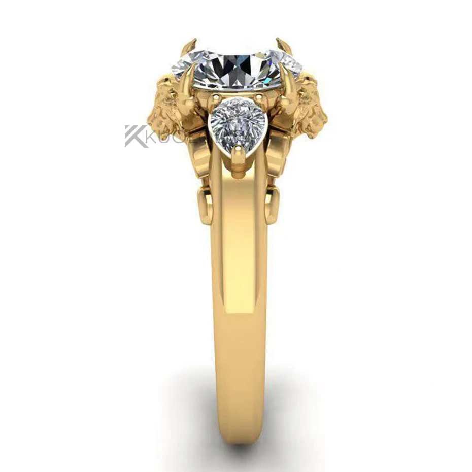 7.5MM Round D VVS1 Lion Solita - огляд і ціна Sterling Silver Ring