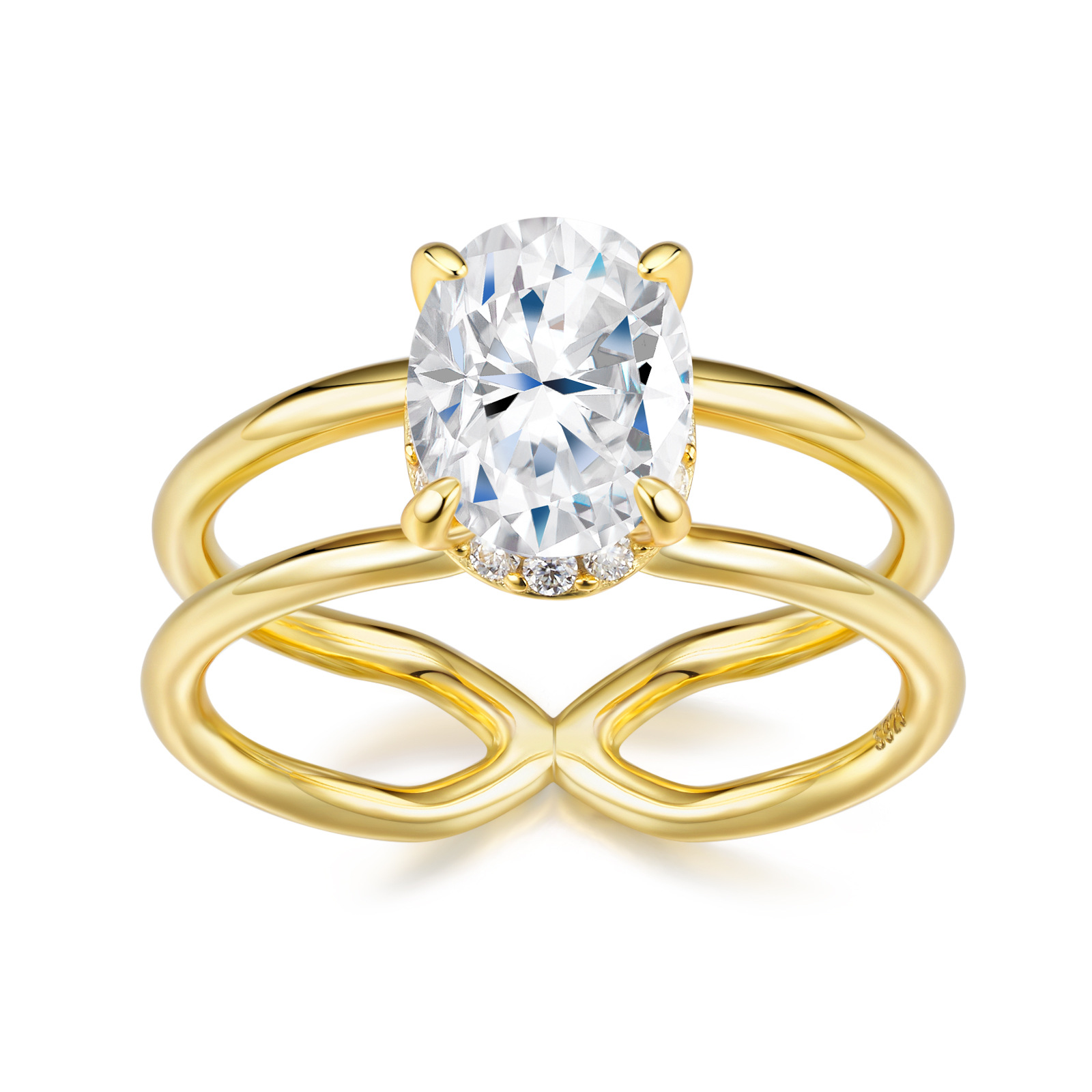 2.12cttw Oval Cut Moissanite D - огляд і ціна Sterling Silver Ring